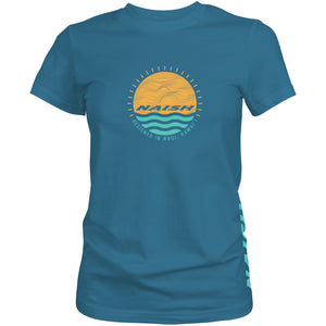 Wmns T-Shirt Circle Sunset Teal